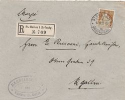 St.Gallen- Einschreibebrief- 1921