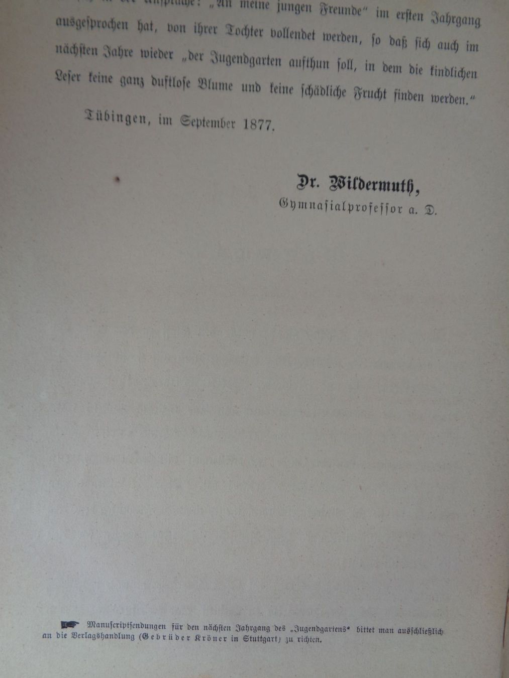 Libri: Der Jugendgarten Ottilie Wildermuth 1878 – Usato da Chur venduto da omonia 3