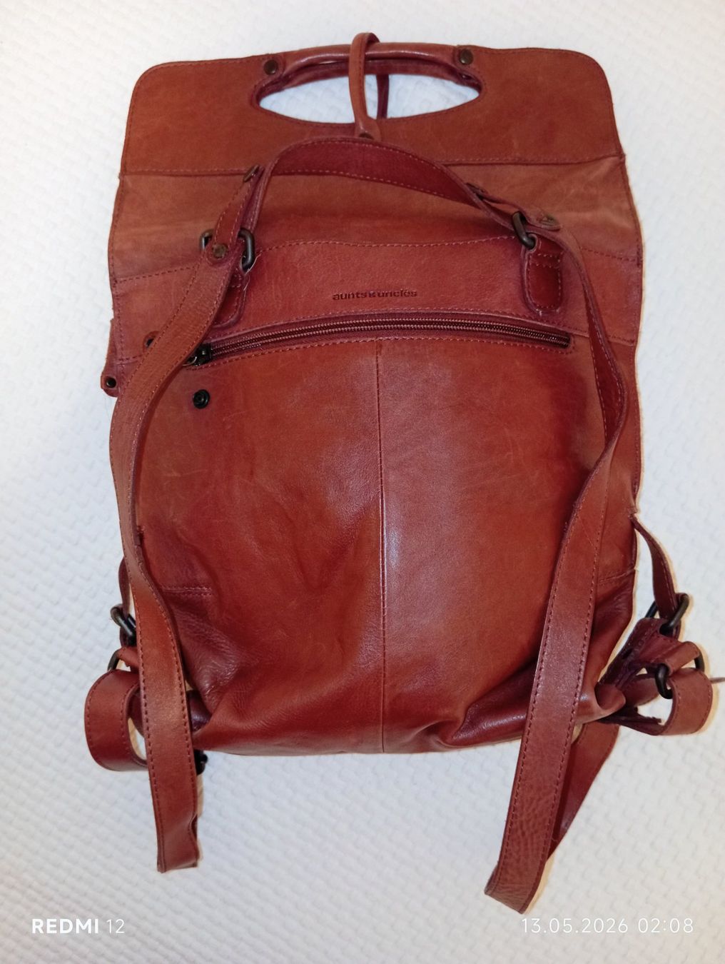 Zaini: Aunts & Uncles Leder- Rucksacktasche, weinrot – Usato da Ennetbaden venduto da abrso