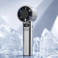 Tragbarer Ventilator silber mit Display, neu 