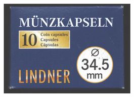 Lindner 10er Pack Münzkapseln 34,5 mm - 1/2 Oz Maple, Panda