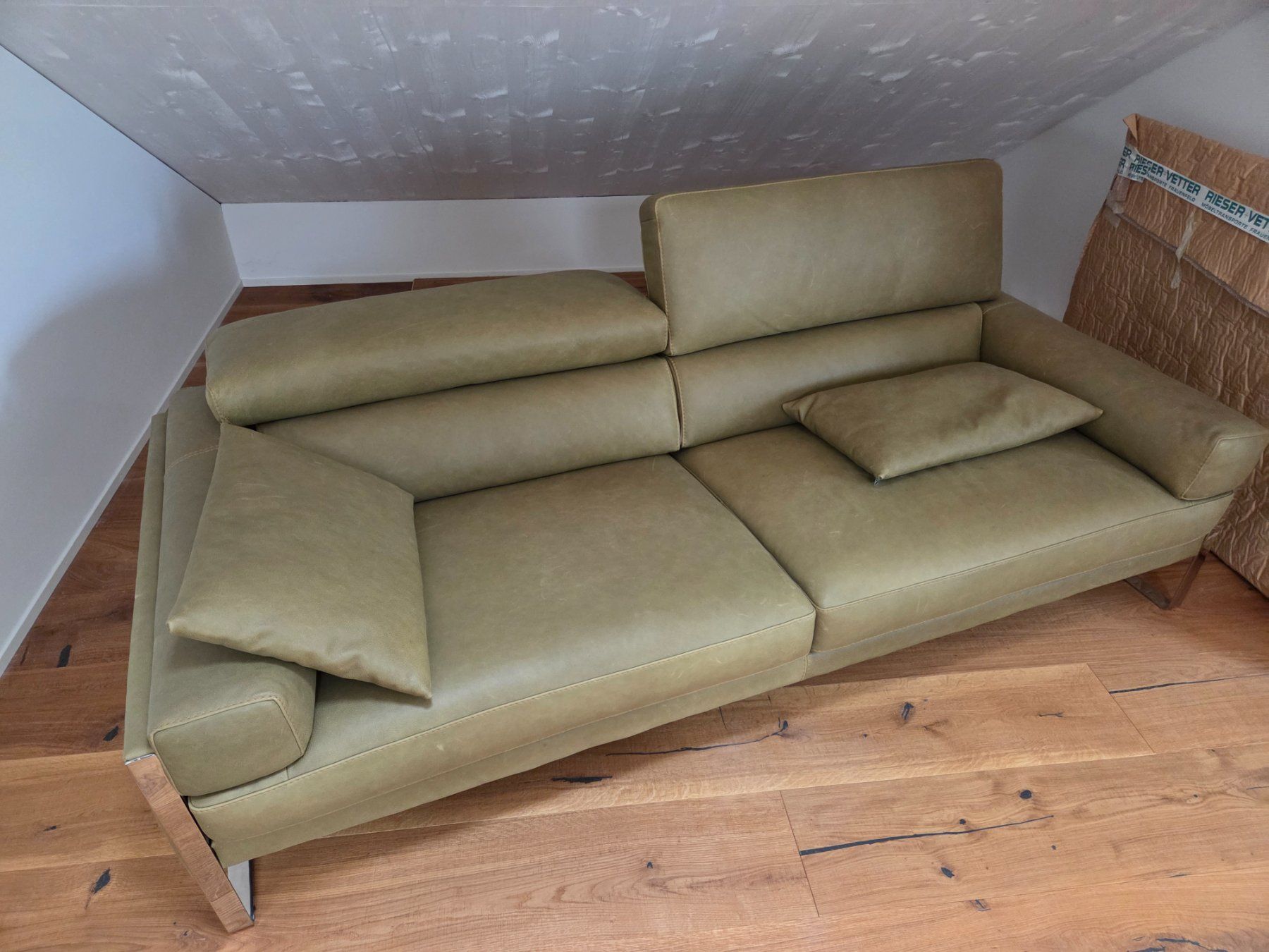 Divani: Ledersofa-Gruppe Romeo olive – Usato da Oberstammheim venduto da inf_5zjl 1