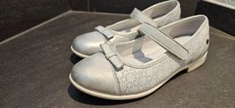 Tolle Ballerinas von BAMA silber, Gr. 33 Leder