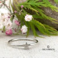 Stern Silber Ring 925 fein Grösse 58