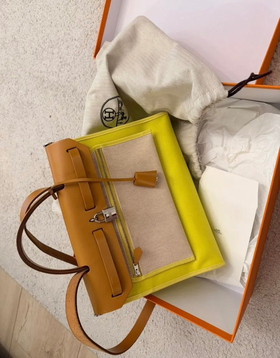 Hermès Taschen für Damen: Hermès "Herbag" Tasche, gelb/braun – Neu (gemäss Beschreibung) aus Triesen von dardaleni 5