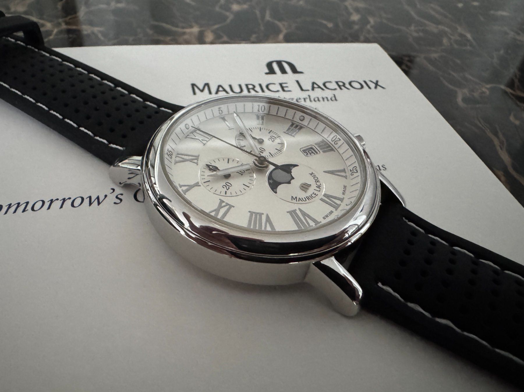 Maurice Lacroix Orologi: Maurice Lacroix Chronograph mit Mondphase – Usato da Regensdorf venduto da Oriol 5