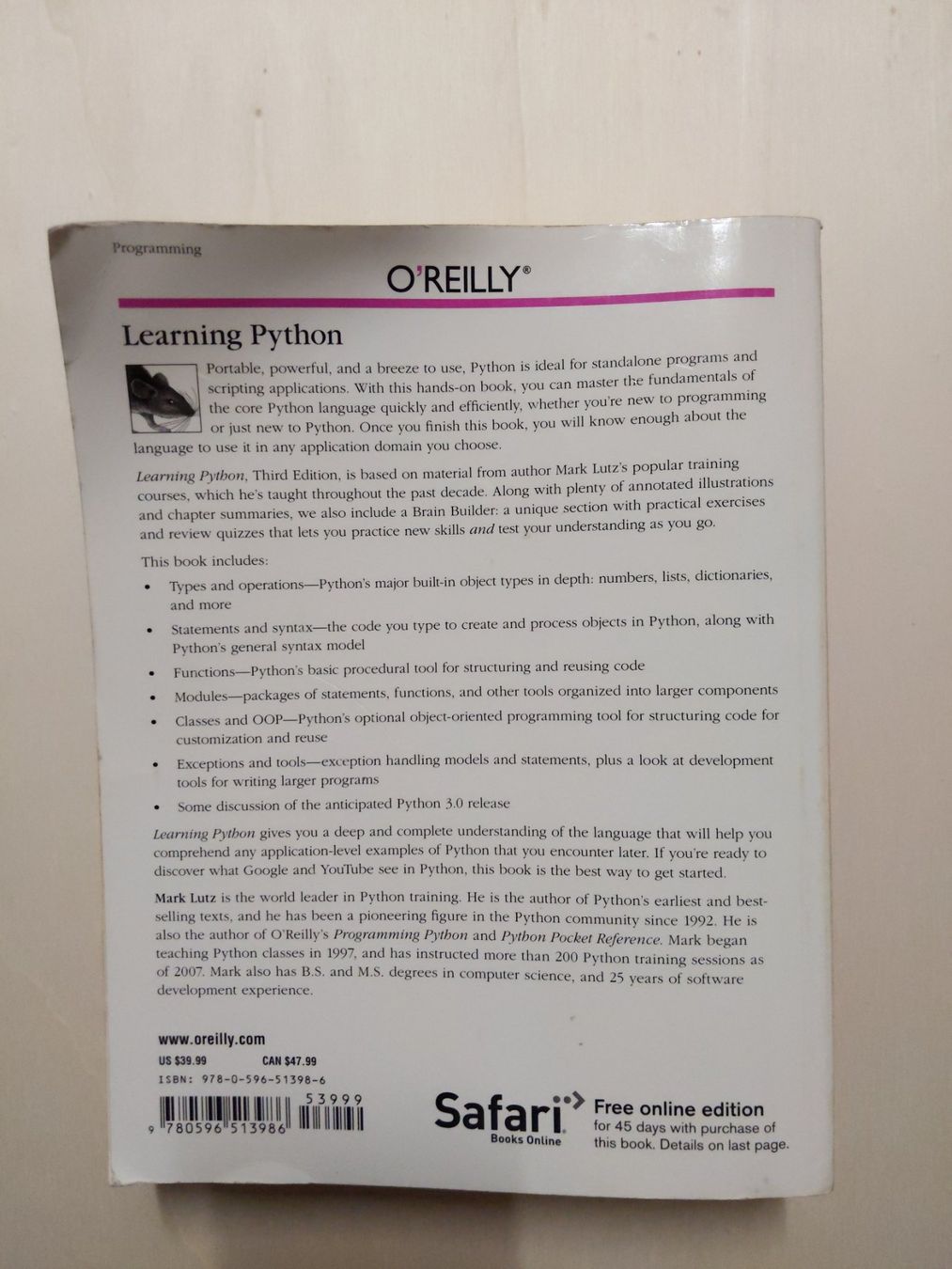 Bücher: Learning Python Programming - 3rd Edition - Mark Lutz – Gebraucht aus Basel von  2