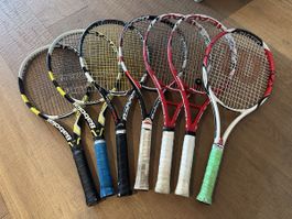 7 Marken-Tennisschläger (Babolat, Head, Wilson) ab 1.-