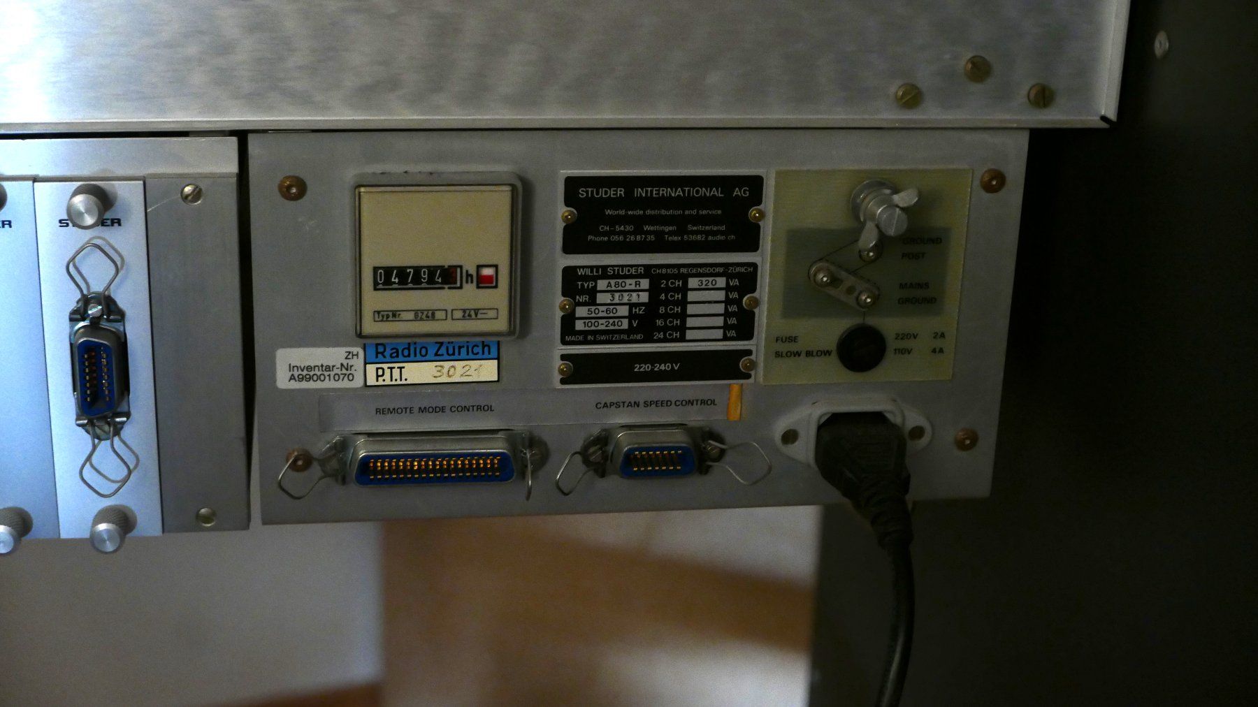 Studer Apparecchi a nastro: Studer A80R – Usato da Bern venduto da Grimmitri 4