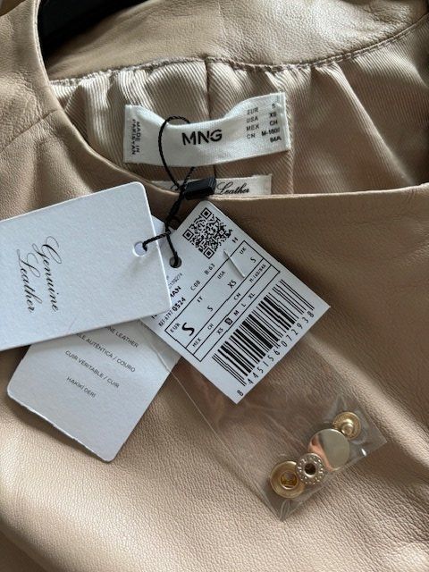 Mango Jacken: Veste en cuir véritable beige, neuve – Neu und originalverpackt aus Biel/Bienne von almercaa 3