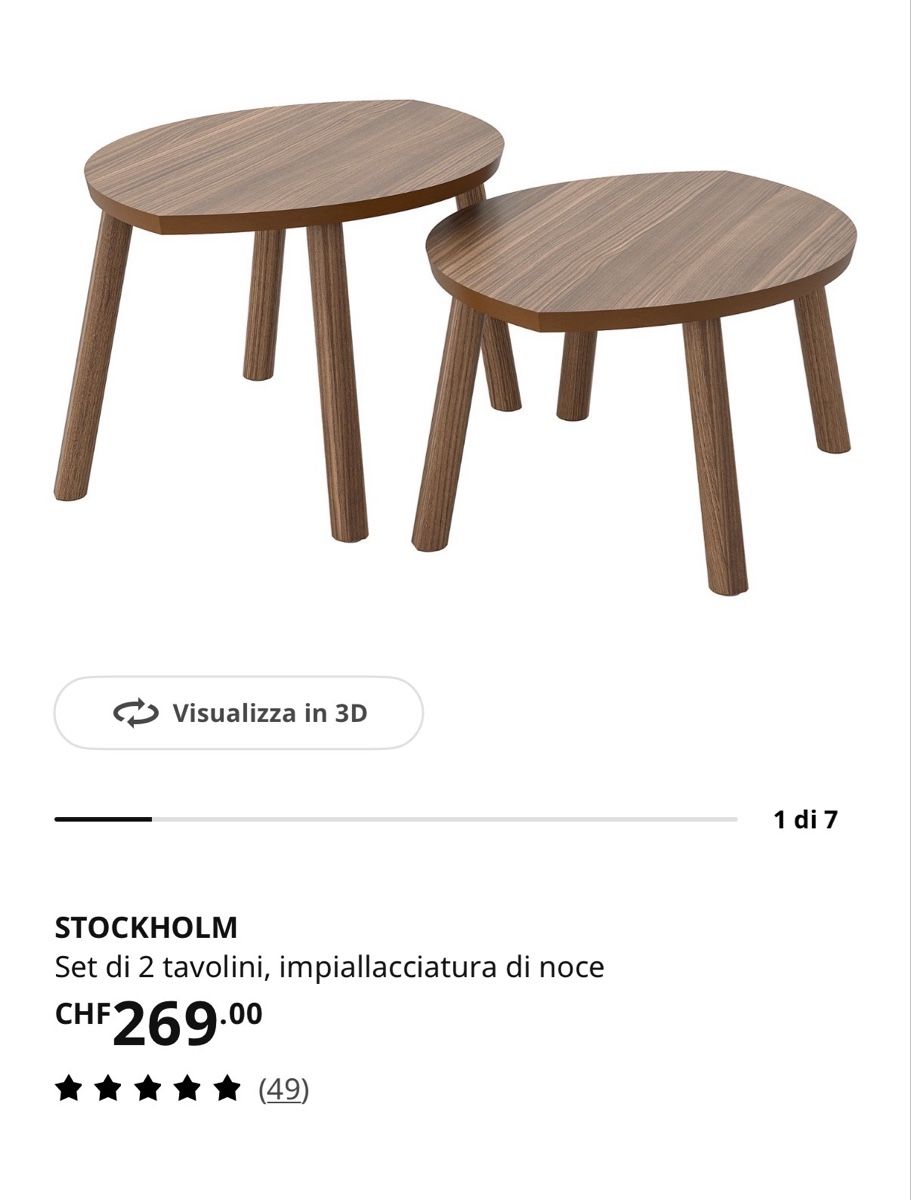Tavoli: STOCKHOLM IKEA COFFEETABLE 2ST – Usato da Rapperswil SG venduto da tro_79mz
