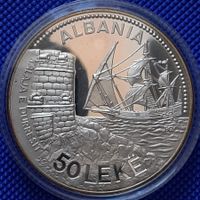 50 Leke Albanie 1987 Port de Durazzo Proof RARE en argent