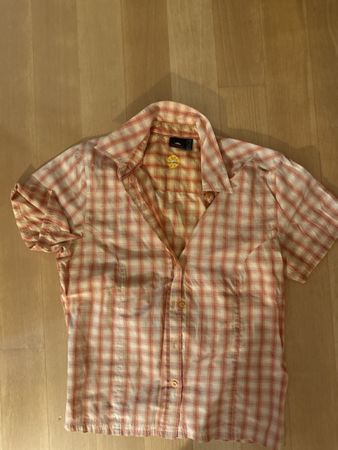McKinley Damen Bluse Gr. M Orange/Weiss Kariert Sommer
