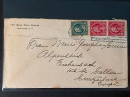 Brief 1927 von New York USA nach Eschenbach St. Gallen