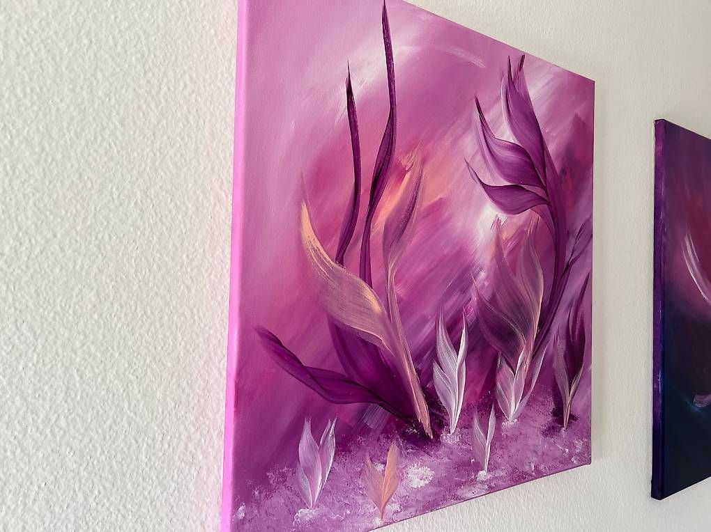 Dipinti: 60x60cm Acryl-Bild "Blütenwald" – Nuovo e nell'imballaggio originale da Urdorf venduto da manuela4 3