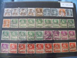 36 x Briefmarken-Sammlung St. Gallen, alt und vollständig!
