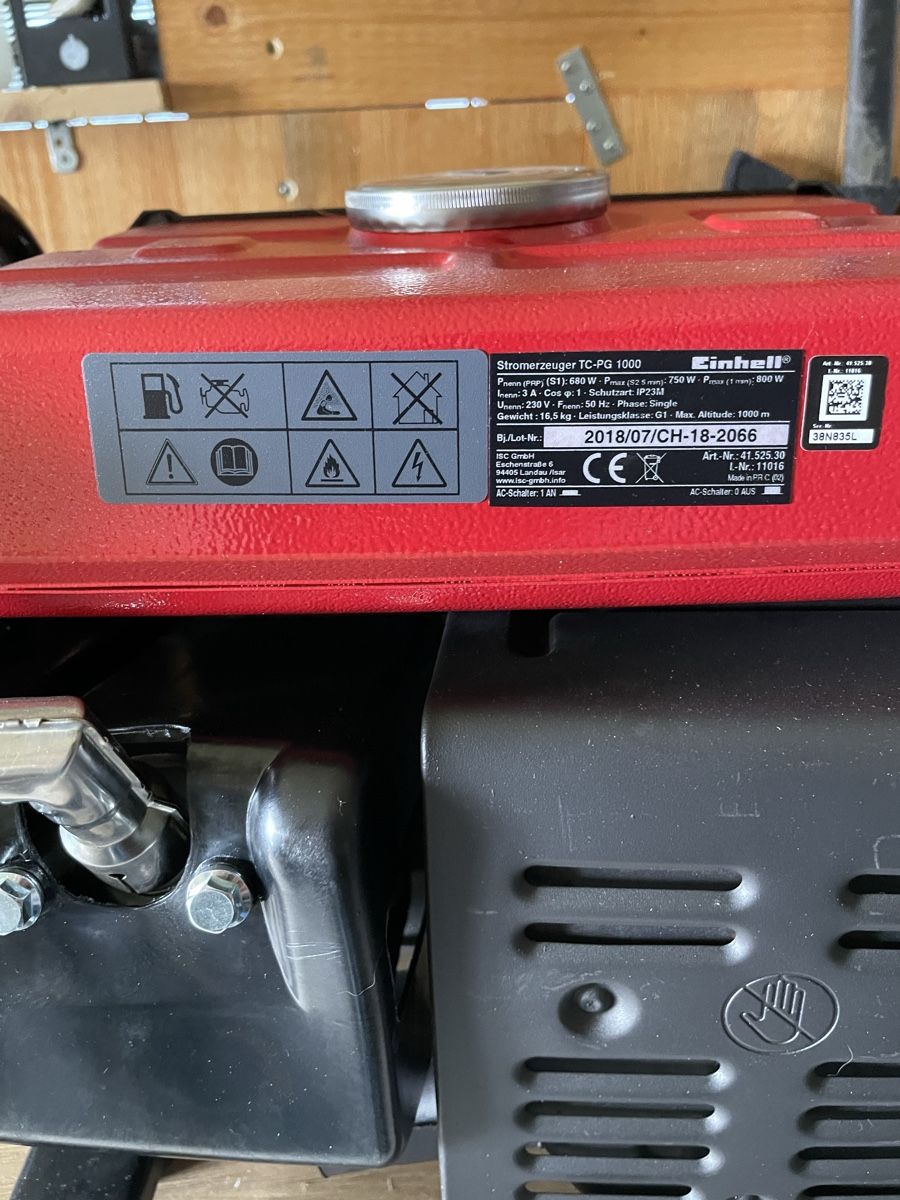 Einhell Generatori di corrente: Einhell Stromerzeuger TC-PG 1000, neuwertig – Usato da Kriens venduto da abl_x62f 1