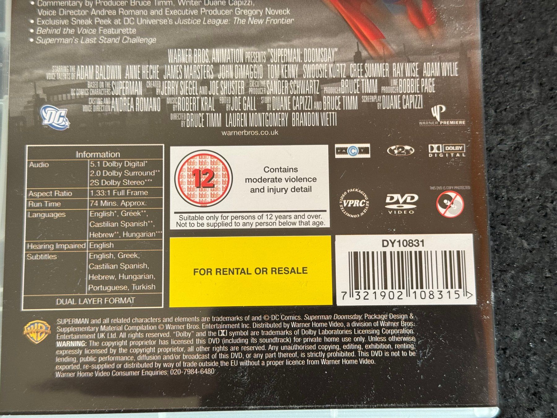 Alle DVDs: SUPERMAN "Doomsday" DVD EN – Gebraucht aus Fribourg von tschjoly 3