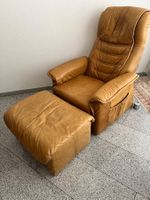 Ledersessel mit Hocker und Massagefunktion Vitamat neuwertig
