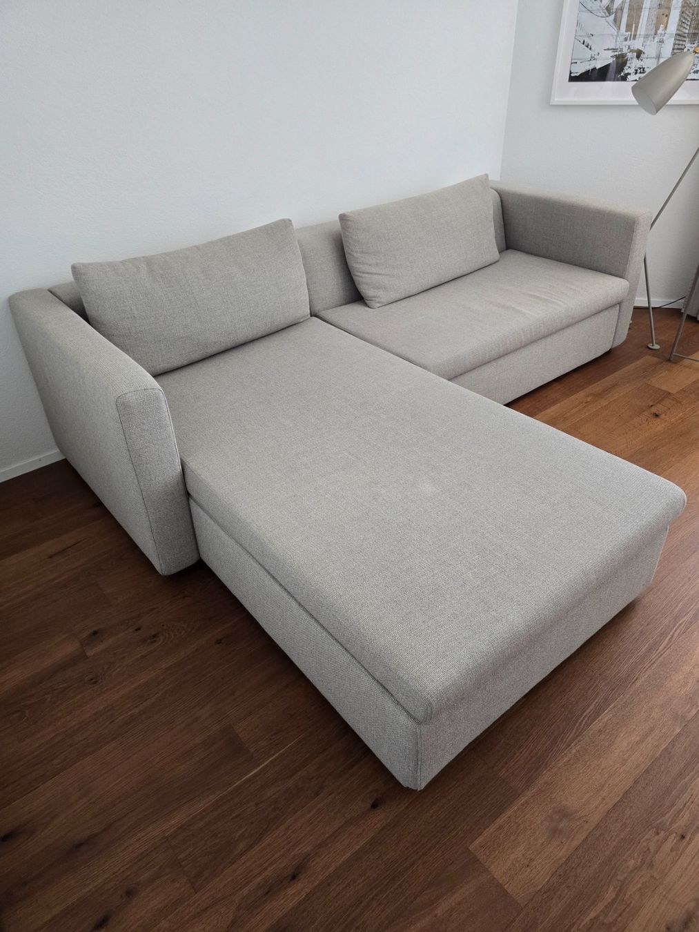 Sofas: Couch Ecksofa L-Form beige – D'occasion à Oberrohrdorf par Normstrich 1