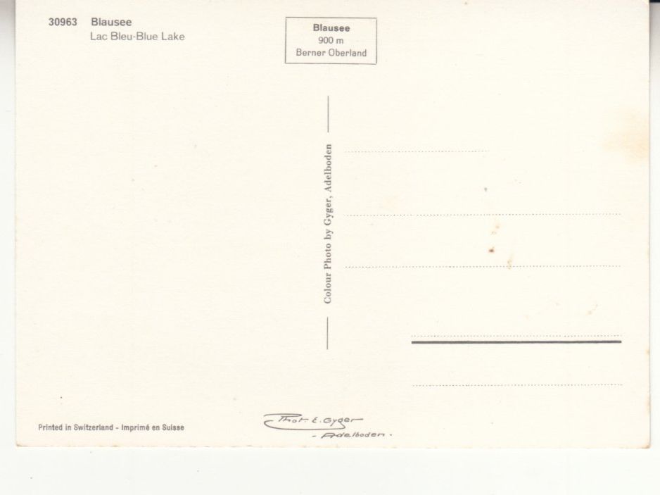 Cartes postales: Blausee ca. 1970 – D'occasion à Bürglen TG par StampGraf 1