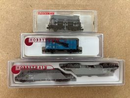 3er Set Hobbytrain Fleischmann offene u. ged. Güterwagen SBB