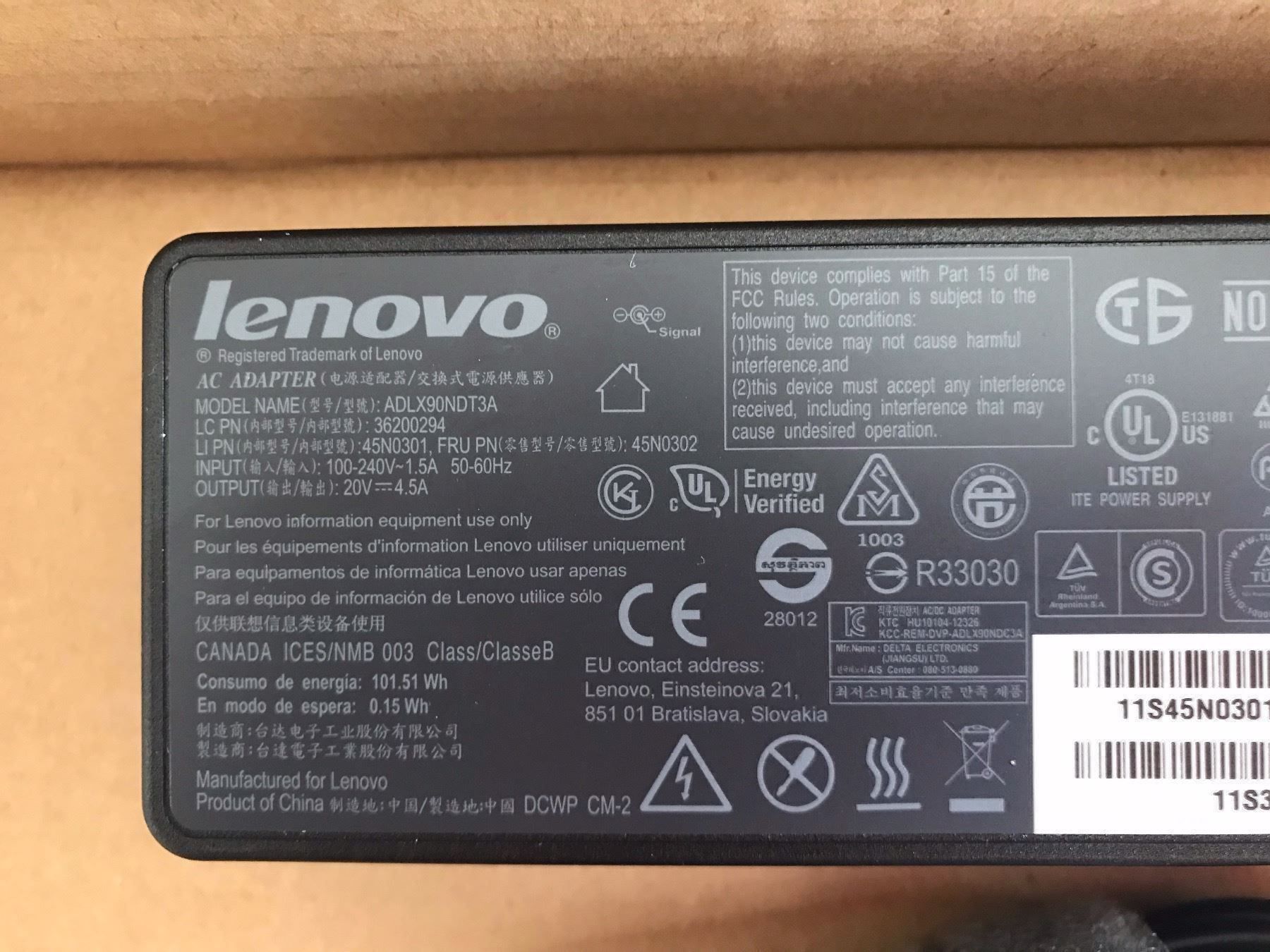 Lenovo Caricabatterie: Original Lenovo ThinkPad Netzteil 90W – Nuovo e nell'imballaggio originale da Altendorf venduto da Quietwater 1