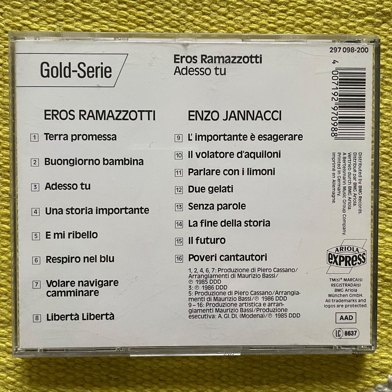CDs: EROS RAMAZZOTTI-ADESSO TU – Gebraucht aus Rorschacherberg von CD-Roli 1