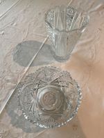 Kristallschale und Vase geschliffen guter Zustand