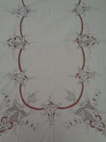 1 Tischdecke 257 x164 cm.+ 10 Servietten gestickt maschinell