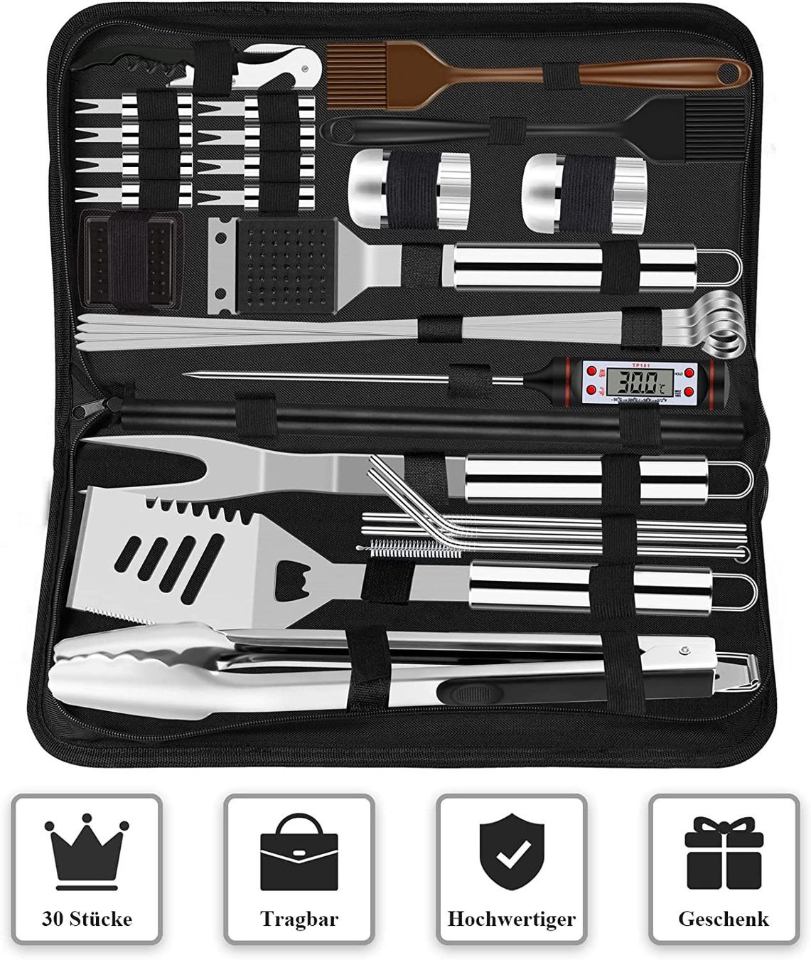 Set di posate: Grillbesteck Set 30 Grillzubehör – Nuovo e nell'imballaggio originale da Nuglar venduto da SaleRitter 1