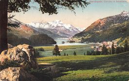 Silvaplana (GR) Panorama Campfer und Oberengadinersee