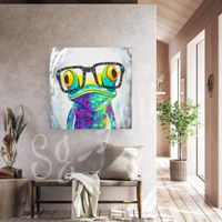 Acrylbild Pop Art Frosch Brille bunt Street art