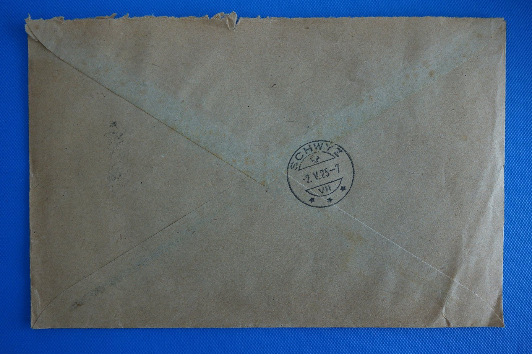 Cartoline postali: EINSIEDELN - BRIEFCOUVERT - MUSIKHANDLUNG OCHSNER - 1925 – Usato da Ibach venduto da Ibanto 2
