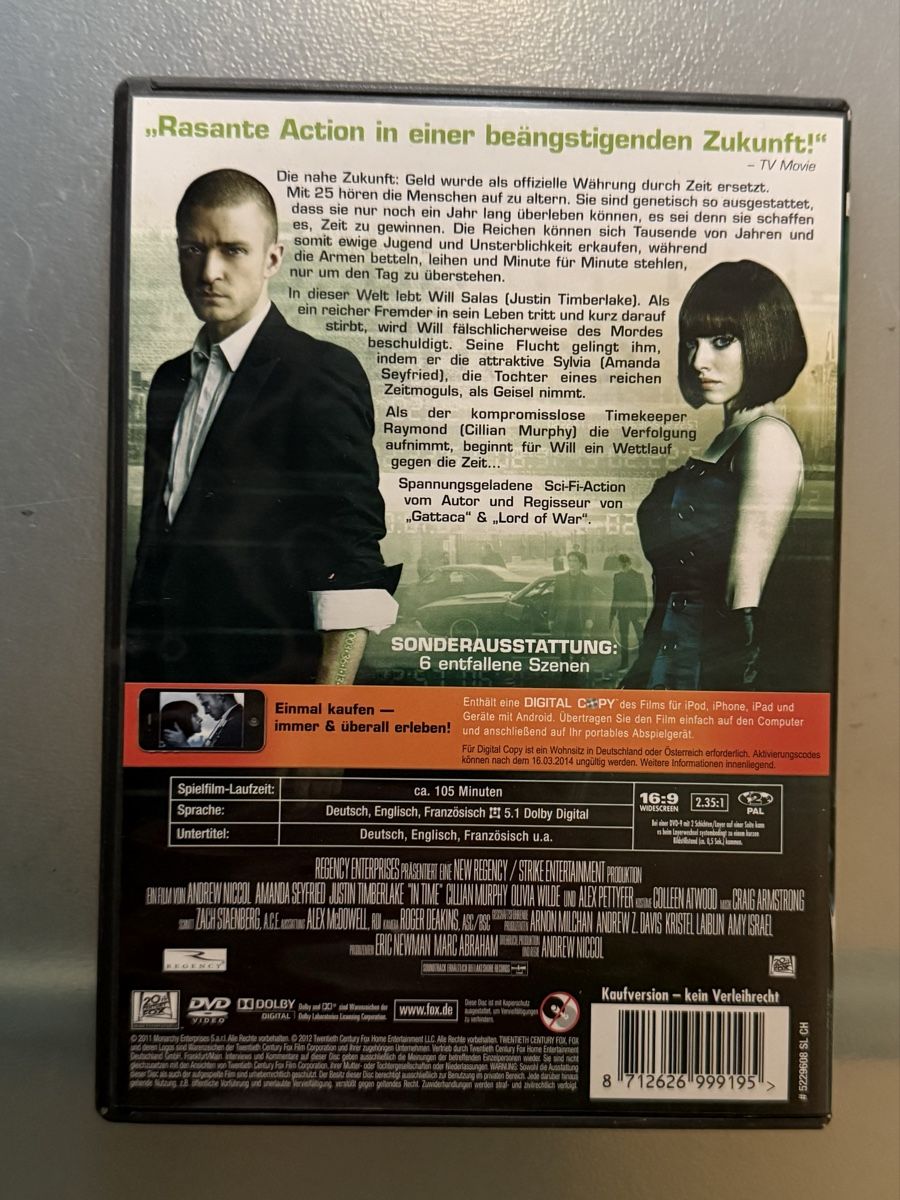 Alle DVDs: In Time mit Justin Timberlake – Gebraucht aus Oberried Brienz von Chyara 1