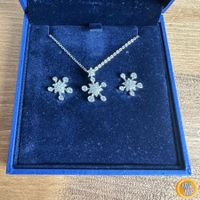 Swarovski Set, Ohrringe und Halskette, Schneeflocke