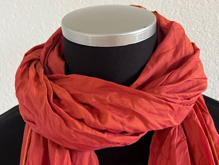 Colora Schal, 57% Seide, Rost-Orange, NEU