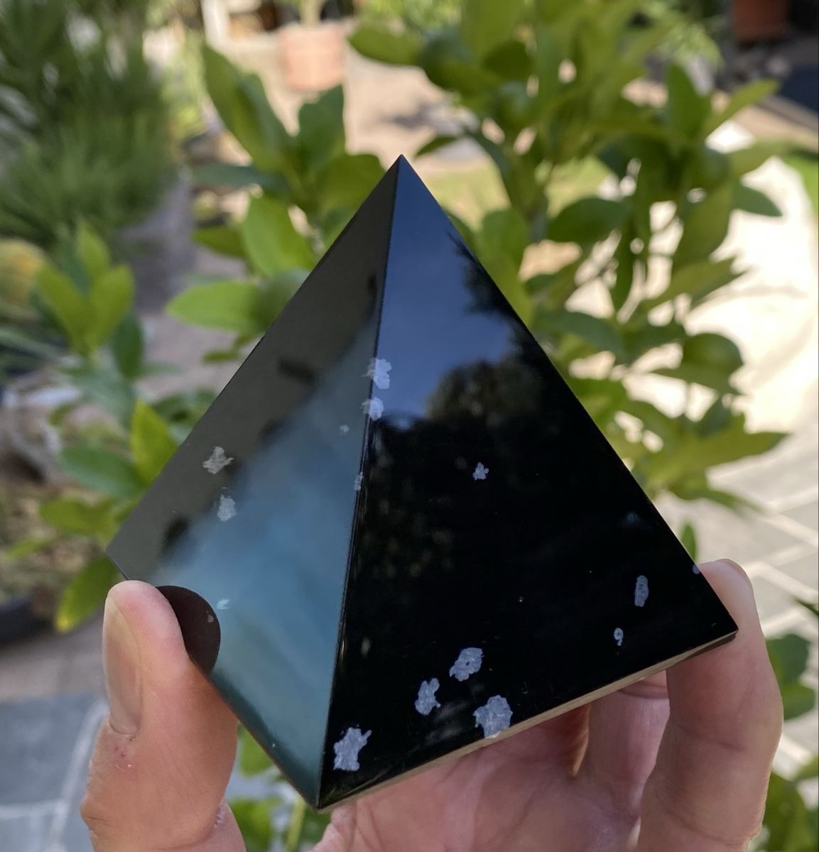 Minerali & Pietre curative: Sehr schöne Schneeflockenobsidian Pyramide  – Usato da Selzach venduto da 321compac 5