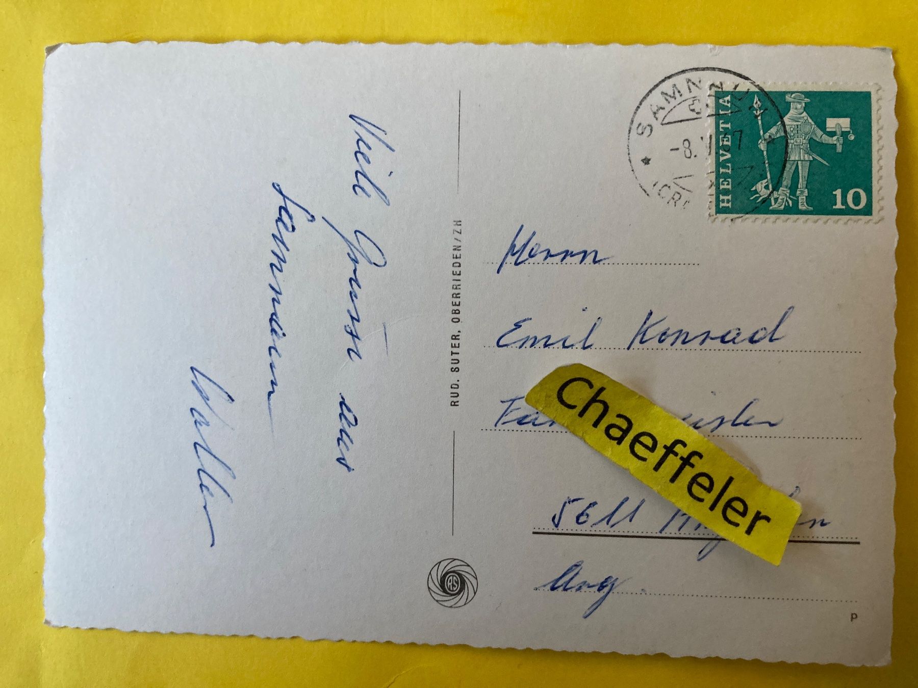 Cartoline postali: 1967. 17383 Samnaun mit Muttler – Usato da Zürich venduto da Chaeffeler 1