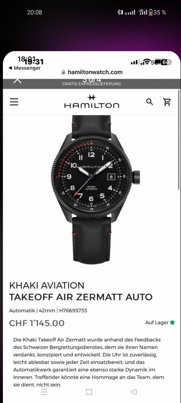 Hamilton Orologi: Hamilton khaki aviation takeoff – Usato da Dietikon venduto da RomeoStones 2