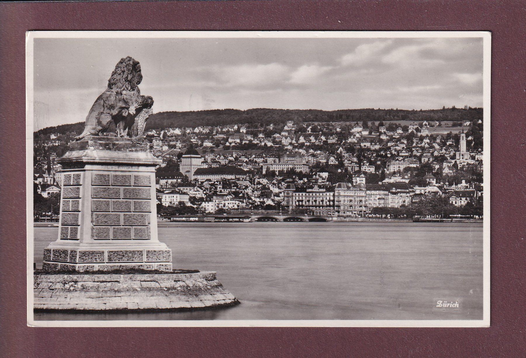 Cartoline postali: ZÜRICH - Löwe - 1938 – Usato da Pully venduto da nicecards