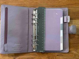 Filofax Personal Organiser Lila Leder gebraucht