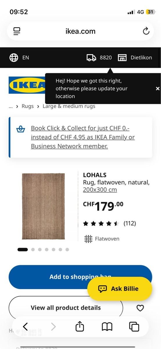 Ikea Tappeti: 200x300 Jute Teppich Lohals Ikea – Nuovo (secondo la descrizione) da Wädenswil venduto da phi_f85t 2