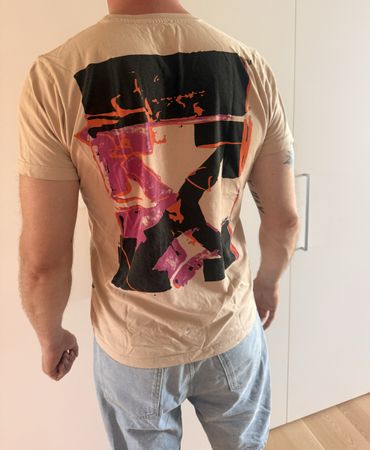 Off White T-Shirt Herren Beige Grösse M guter Zustand