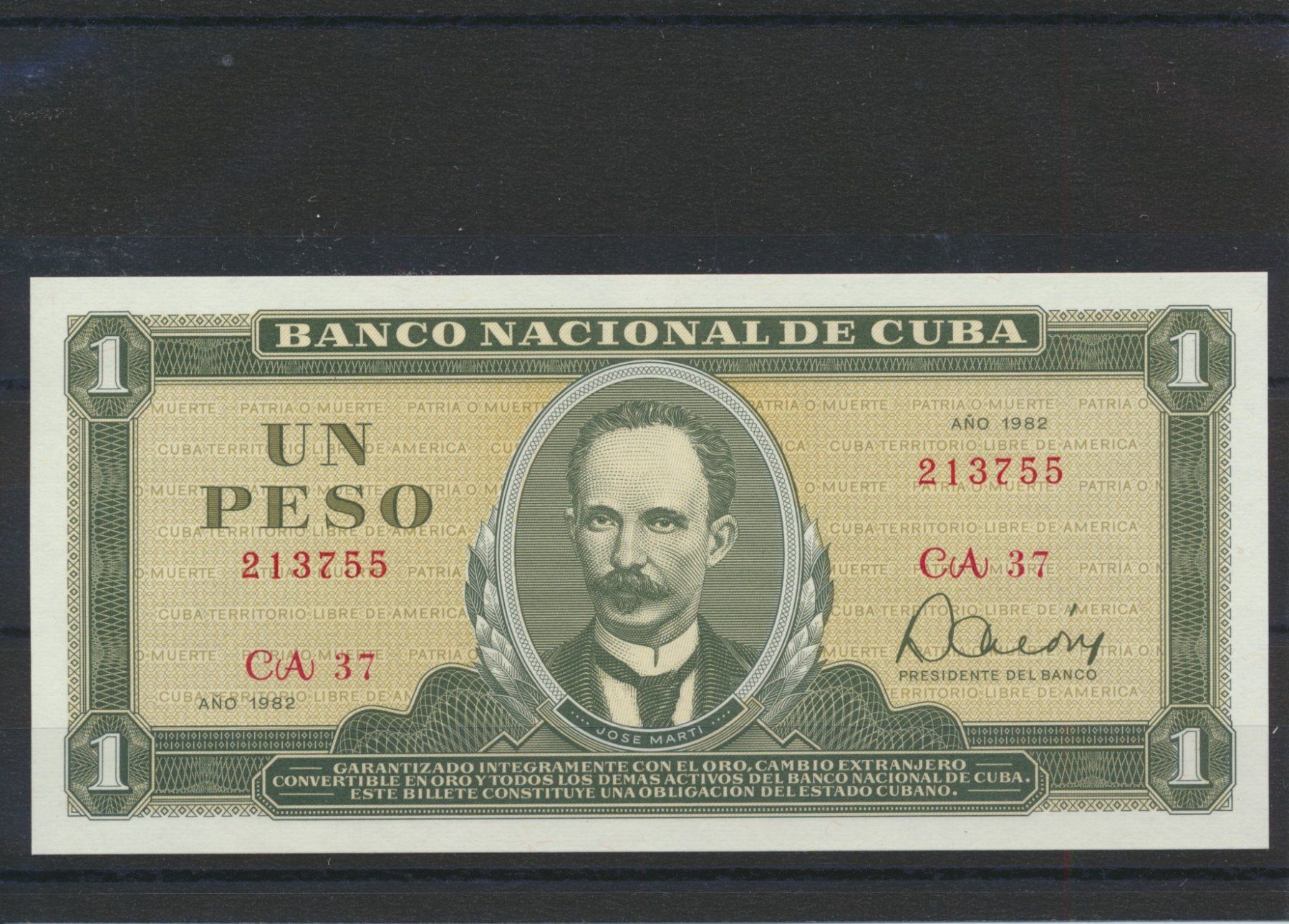 Billets de banque: 1982 Kuba, "Banknote - 1 Peso", bankfrisch – Neuf (Voir description) à Winterthur par Zupogeru