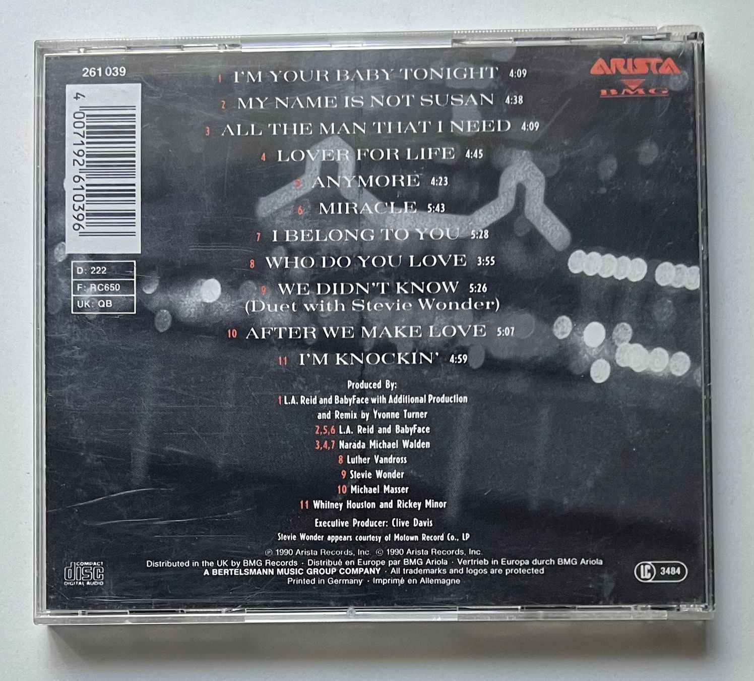 CD: Whitney Houston / I'm Your Baby Tonight – Usato da Näfels venduto da rottabi 1