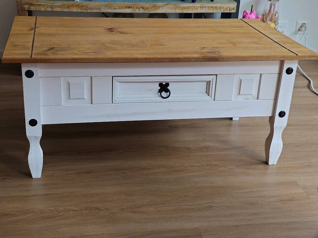 Vidaxl Tische: Table basse tiroir blanc style rustique bon état – Gebraucht aus Prilly von dan_8q52 4