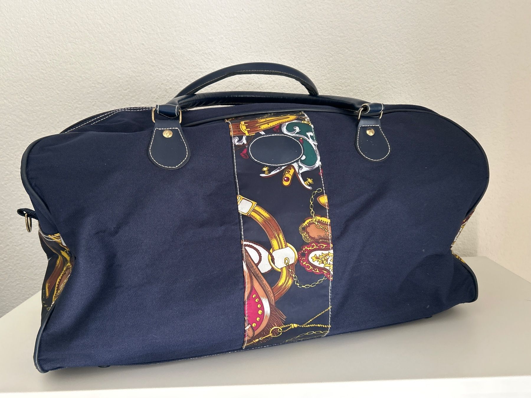 Borse da donna: Reisetaschen Set Dunkelblau mit Muster – Usato da Brunnen venduto da Nala2929 3