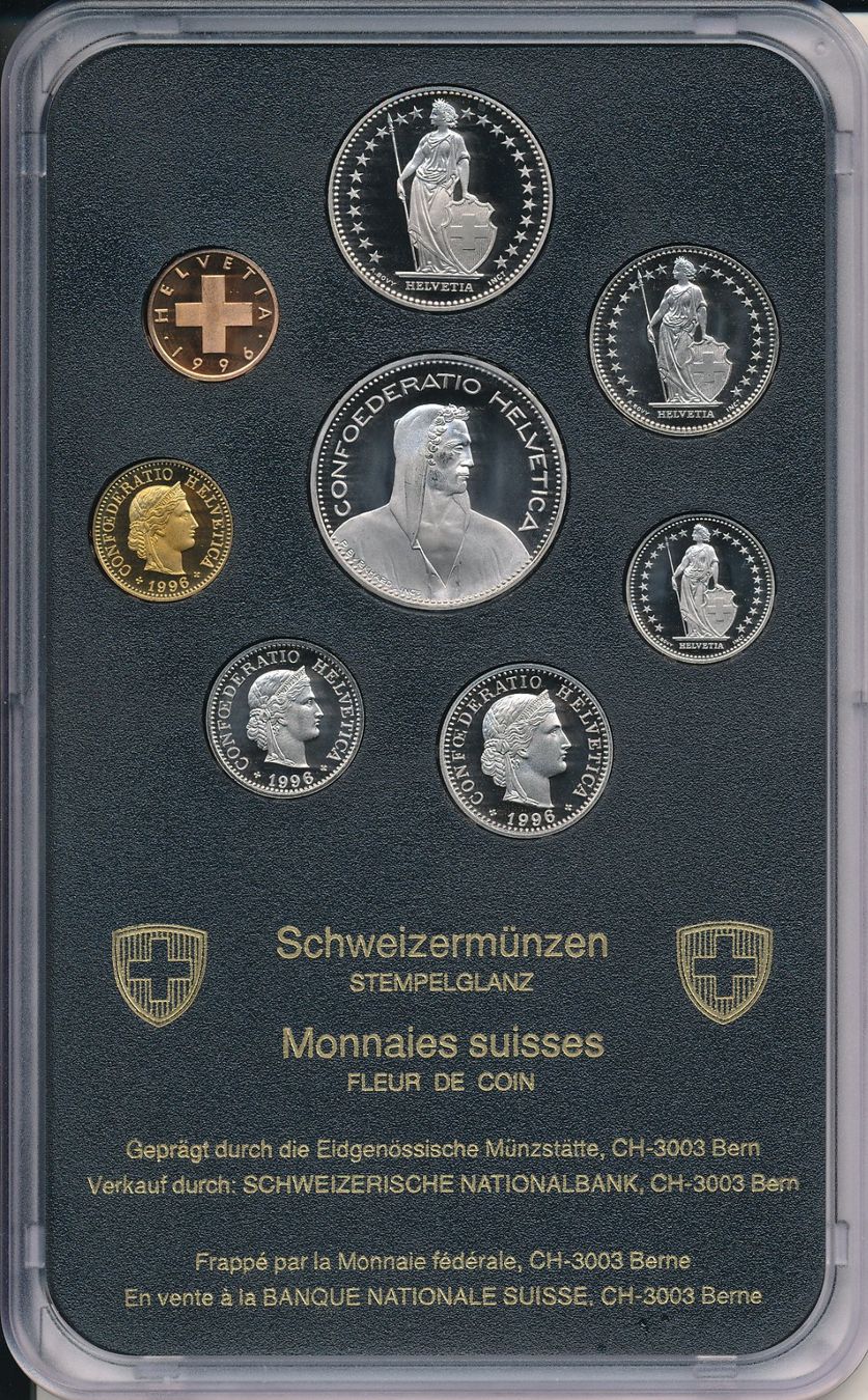 Tutti le monete: Münzsatz 1996 Stempelglanz – Nuovo e nell'imballaggio originale da Obfelden venduto da Octavia61 1
