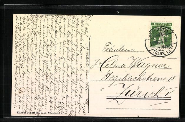 Ansichtskarten: AK Couvet, Vue générale, 1912 – Gebraucht aus Berlin von bartko-reher 1